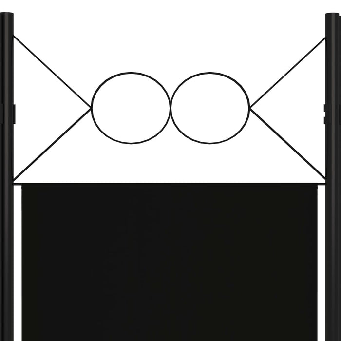 VXL Biombo divisor de 5 paneles negro 200x180 cm