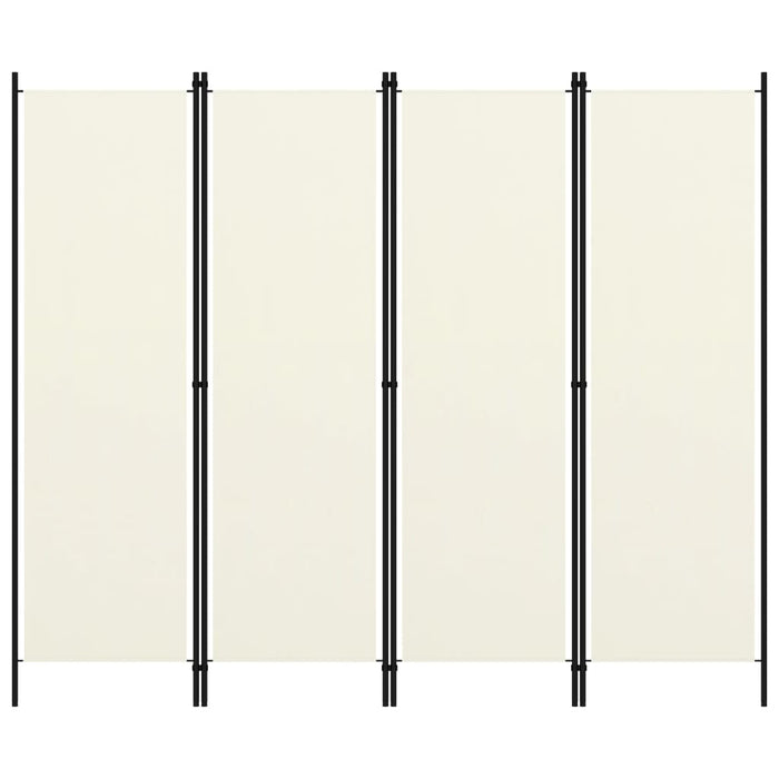 VXL Biombo divisor de 4 paneles blanco crema 200x180 cm