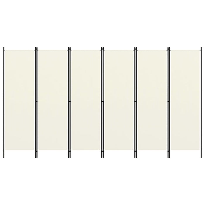 VXL Biombo divisor de 6 paneles blanco crema 300x180 cm