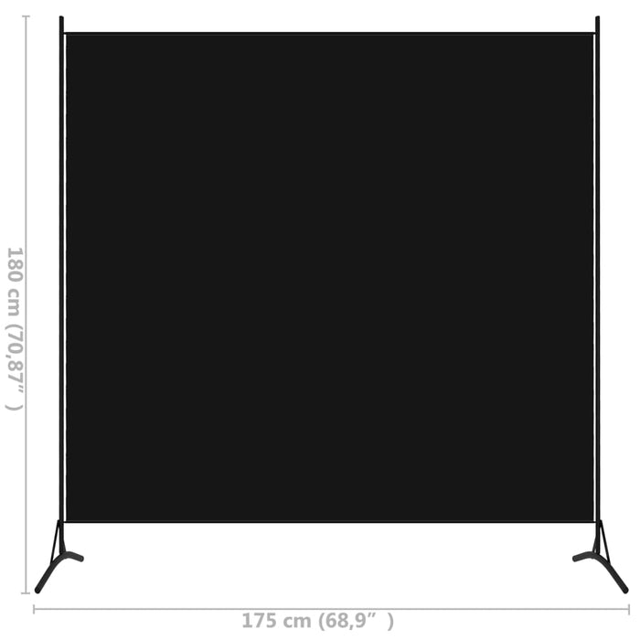 VXL Biombo divisor de 1 panel negro 175x180 cm