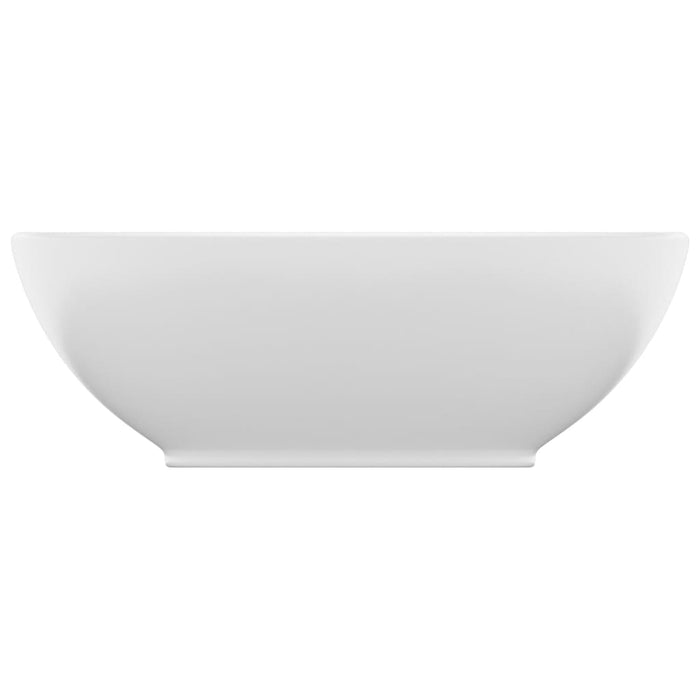 VXL Luxury oval ceramic matte white washbasin 40x33 cm