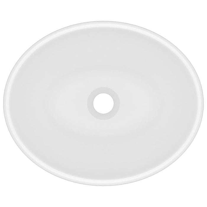 VXL Luxury oval ceramic matte white washbasin 40x33 cm
