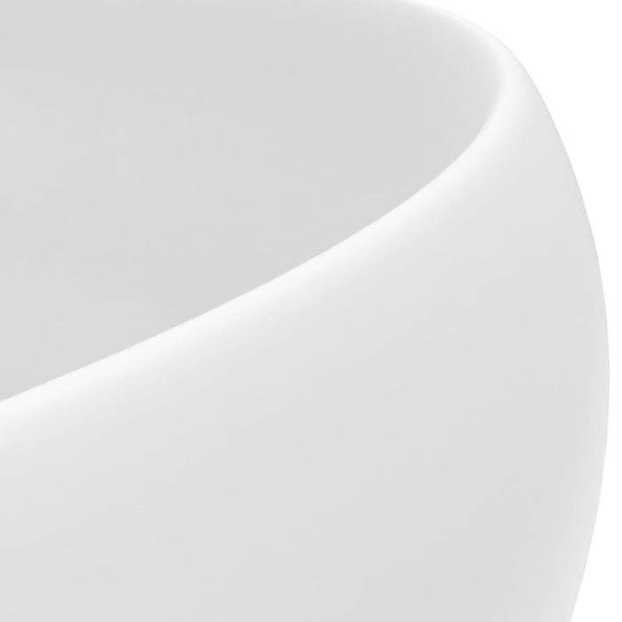 VXL Luxury round matte white ceramic washbasin 40x15 cm