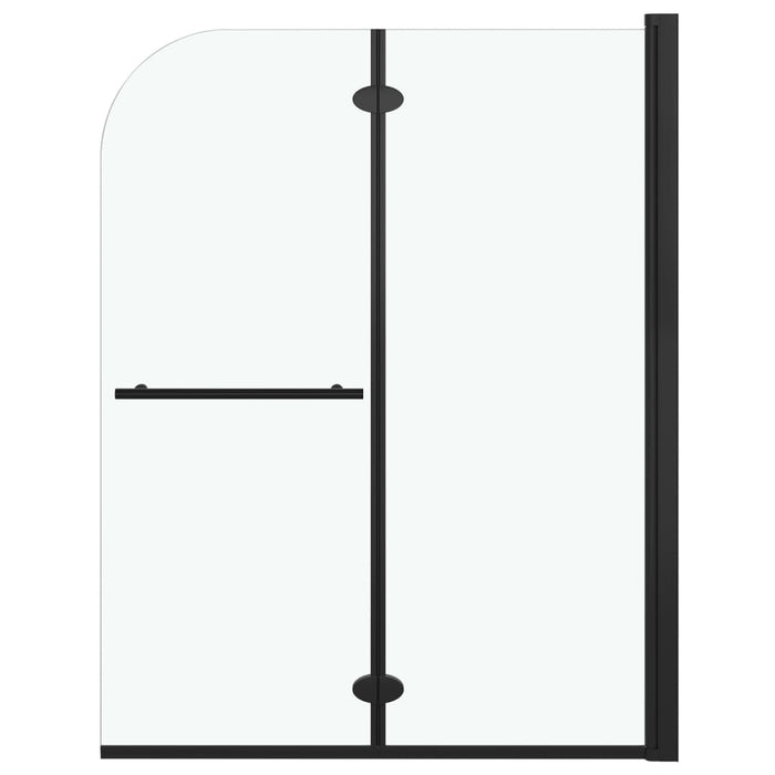 VXL Mampara de ducha plegable 2 paneles ESG negro 95x140 cm