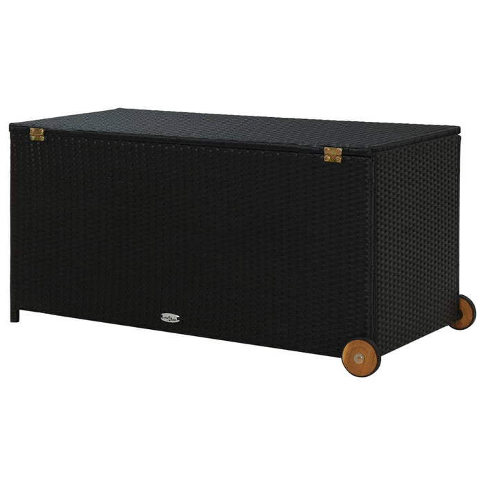 VXL Garden Storage Box Synthetic Rattan Black 120X65X61 Cm
