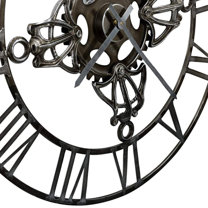 VXL Reloj De Pared De Metal Plateado 78 Cm 5 a 7 Días VXL 