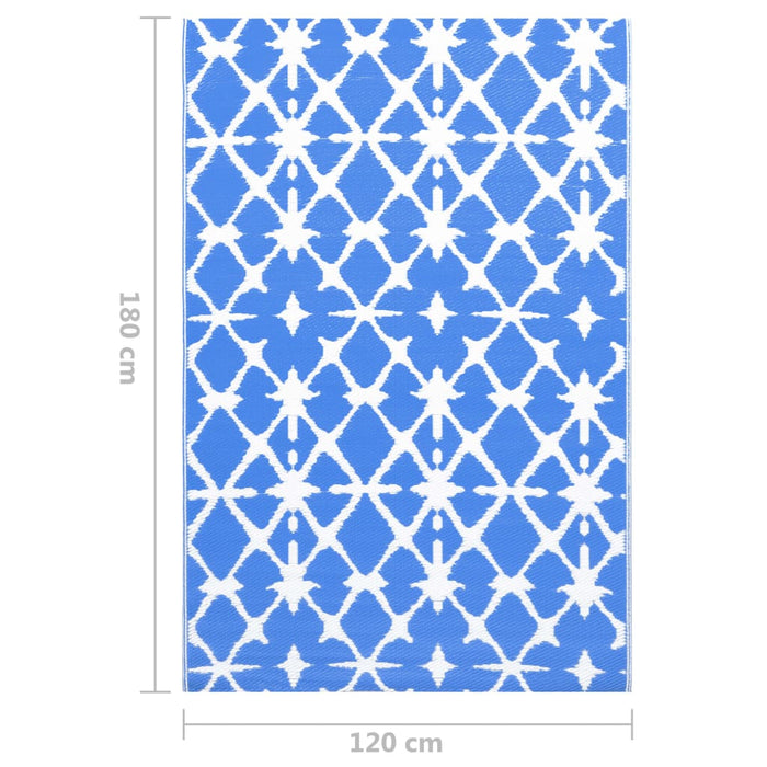 VXL Outdoor Rug Pp Blue and White 120X180 Cm