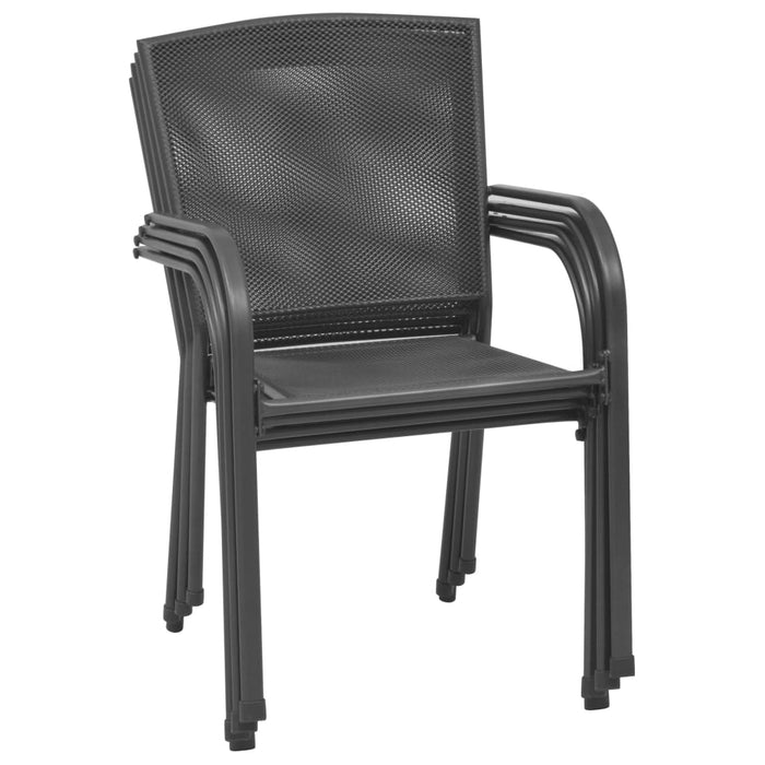 VXL Garden Chairs Steel Mesh Design 4 Units Anthracite