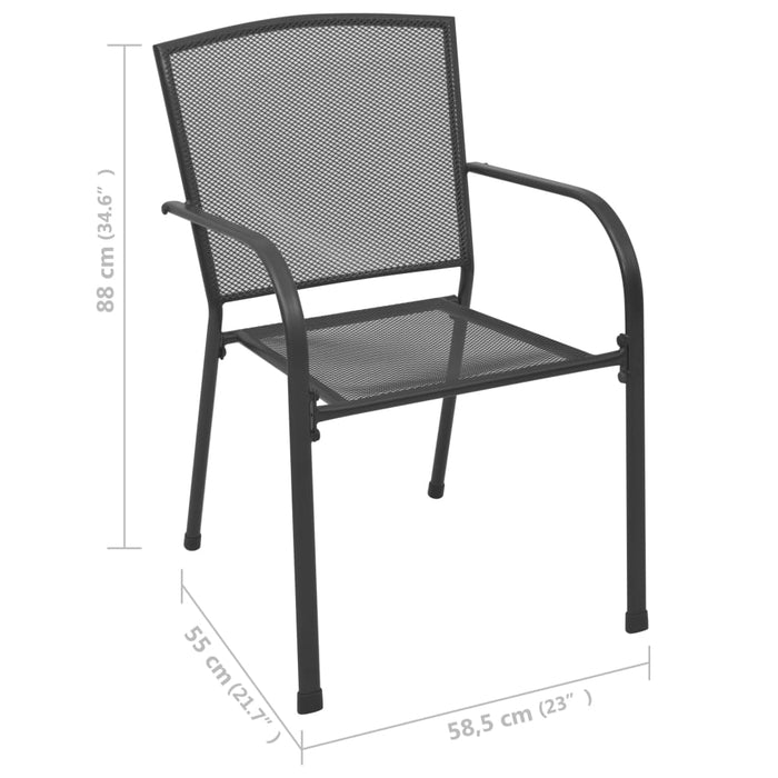 VXL Garden Chairs Steel Mesh Design 4 Units Anthracite
