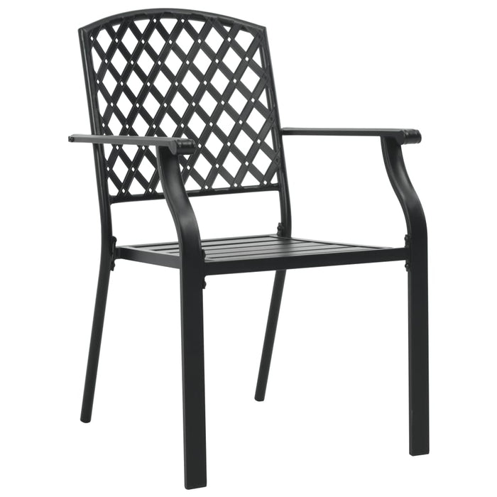 VXL Garden Chairs 4 Units Black Steel Mesh Design