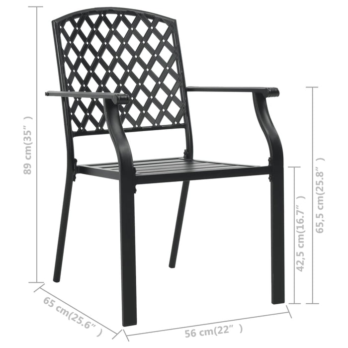 VXL Garden Chairs 4 Units Black Steel Mesh Design