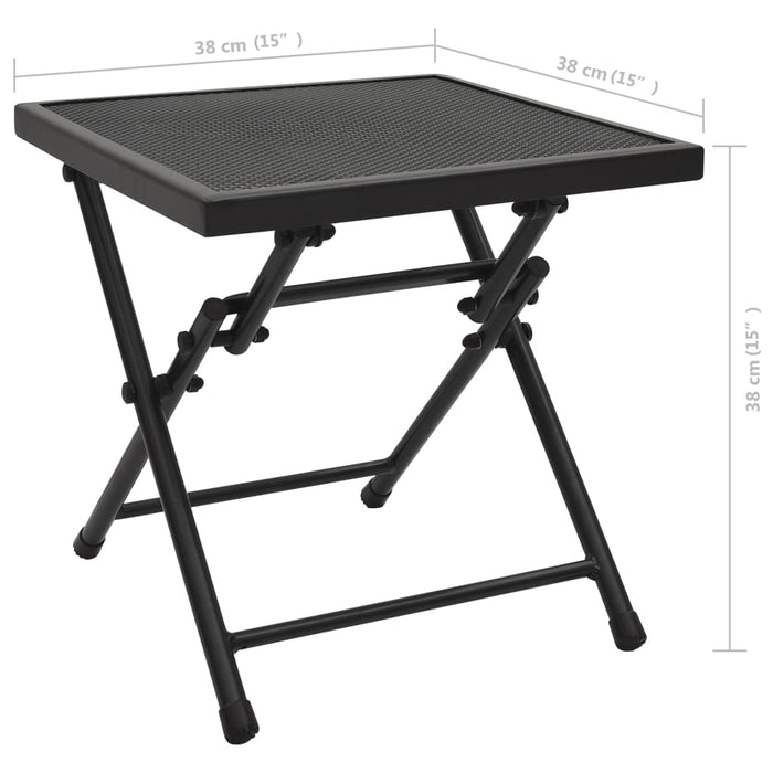 VXL Anthracite Steel Mesh Folding Table 38X38X38 Cm