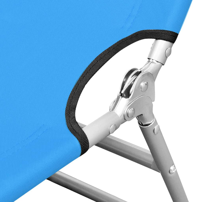 VXL Tumbona Plegable Con Cojín Para La Cabeza Acero Azul Turquesa