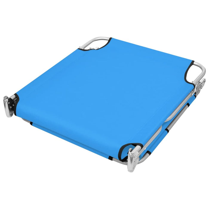 VXL Folding Lounger With Head Cushion Steel Turquoise Blue