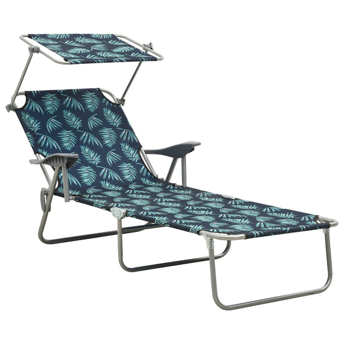 VXL Lounger With Leaf Printed Steel Awning