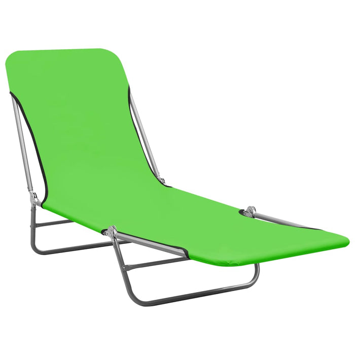VXL Folding Loungers 2 Units Steel and Green Fabric