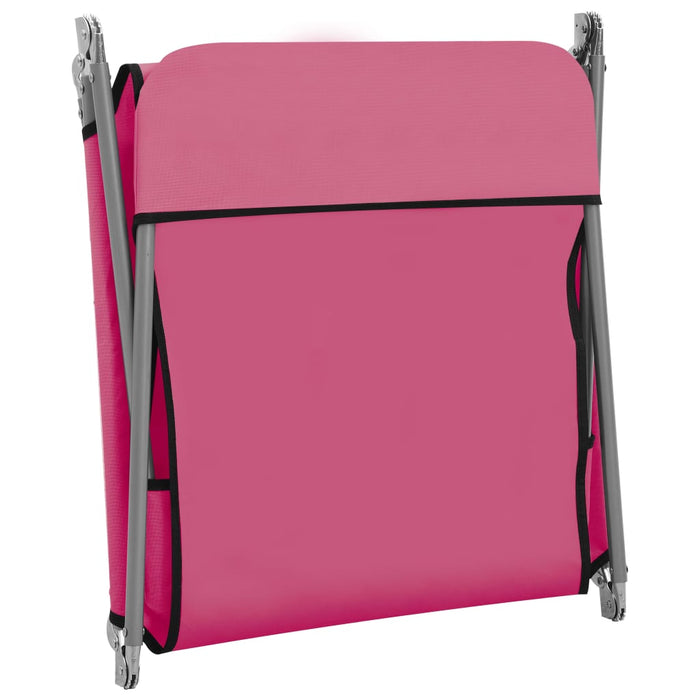 VXL Folding Loungers 2 Units Steel and Pink Fabric