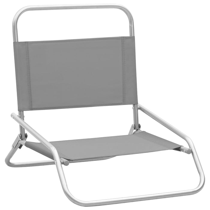 VXL Folding Beach Chairs 2 Units Gray Fabric
