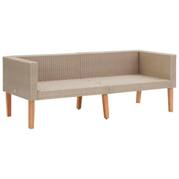 VXL 2 Seater Garden Sofa With Cushions Beige Synthetic Rattan