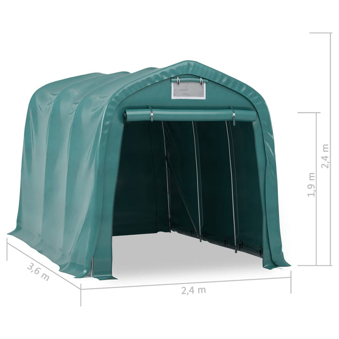 VXL Green Pvc Storage Garage Tent 2.4X3.6 M