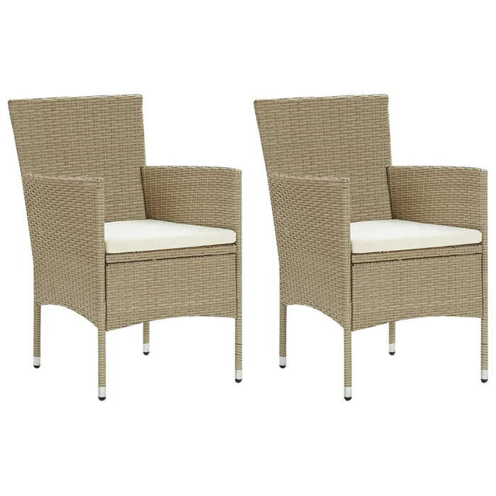 VXL Garden Chairs 2 Units Beige Synthetic Rattan