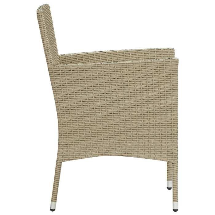VXL Garden Chairs 2 Units Beige Synthetic Rattan