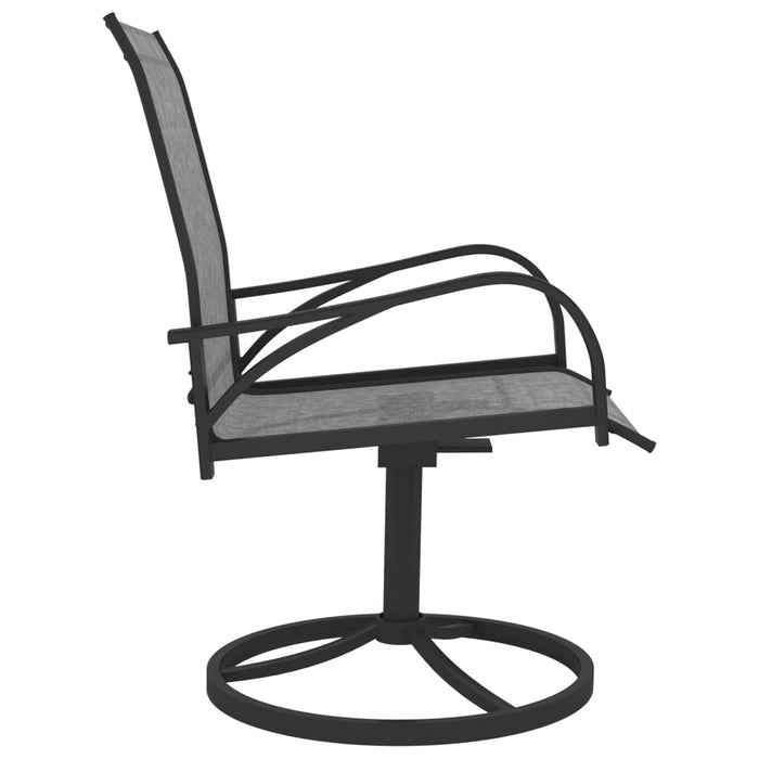 VXL Garden Swivel Chairs 2 Pcs Textilene and Gray Steel