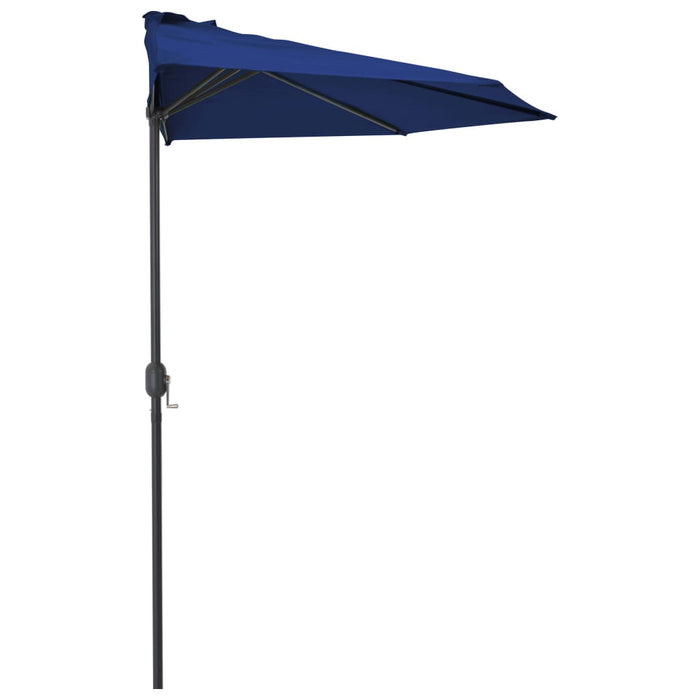 VXL Semicircular Balcony Umbrella Pole Aluminum Blue 300X150X253 Cm
