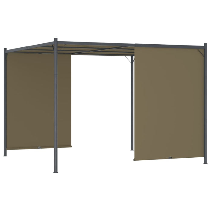VXL Garden Pergola With Retractable Roof Taupe Gray 3X3M 180 G/M²