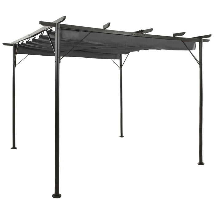 VXL Pergola With Retractable Roof Steel Anthracite Gray 3X3M 180 G/M²