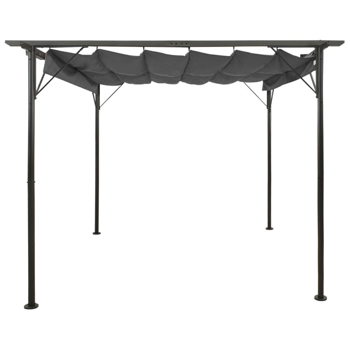 VXL Pergola With Retractable Roof Steel Anthracite Gray 3X3M 180 G/M²