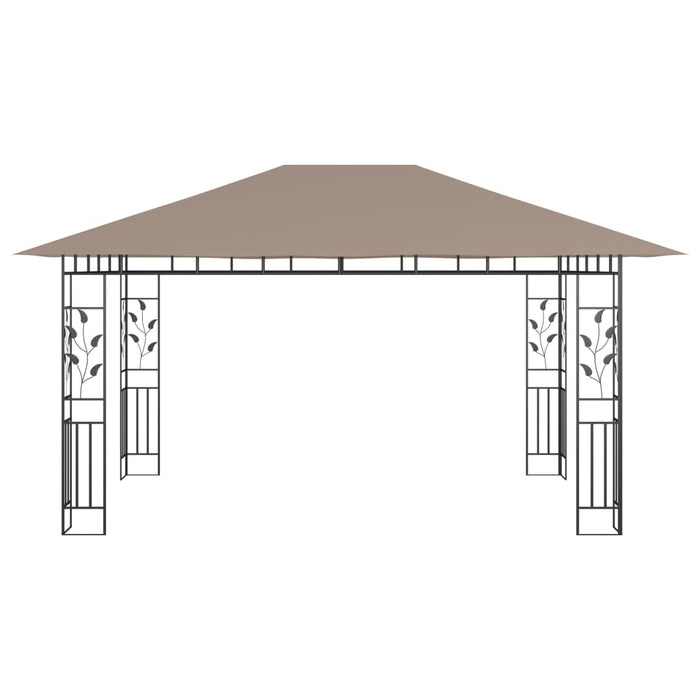 VXL Gazebo With Mosquito Net Taupe Gray 4X3X2.73 M 180 G/M²