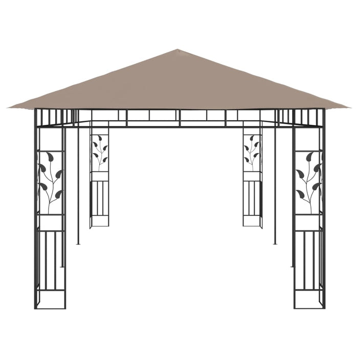 VXL Gazebo With Mosquito Net Taupe Gray 6X3X2.73 M 180 G/M²