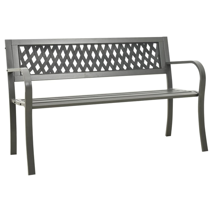 VXL Gray Steel Garden Bench 125 Cm