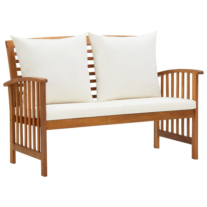 VXL Garden Bench with Cushions 119 Cm Solid Acacia Wood