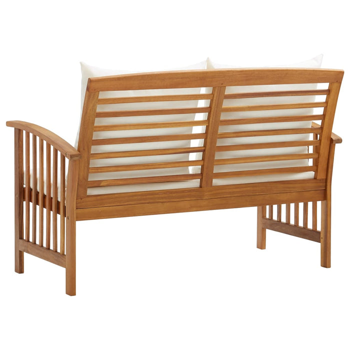 VXL Garden Bench with Cushions 119 Cm Solid Acacia Wood