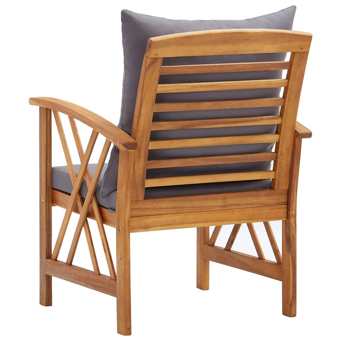 VXL Garden Chairs with Cushions 2 Units Solid Acacia Wood