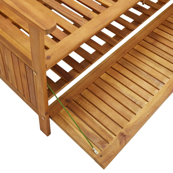 VXL Garden Storage Bench Solid Acacia Wood 148 Cm