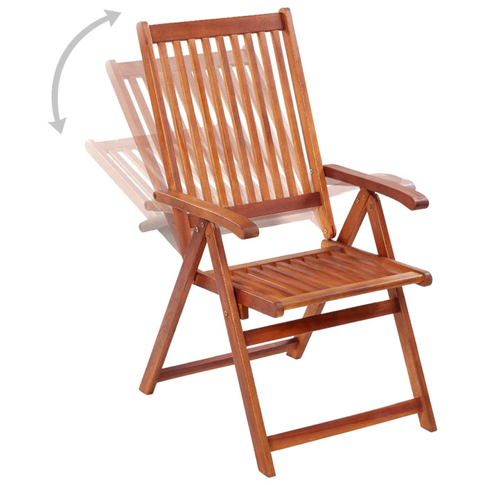 VXL Folding Garden Chairs 3 Units Solid Acacia Wood