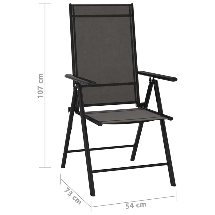 VXL Folding Garden Chairs 6 Units Textilene Black