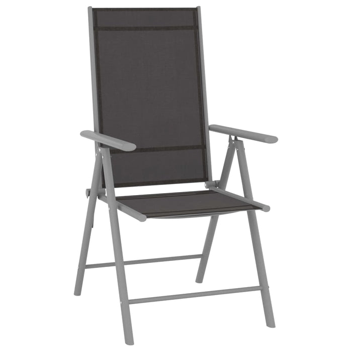 VXL Folding Garden Chairs 4 Units Textilene Black
