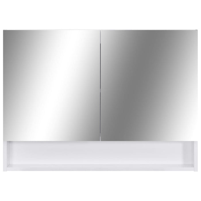 VXL Bathroom Mirror Cabinet with Led Mdf White 80X15X60 Cm