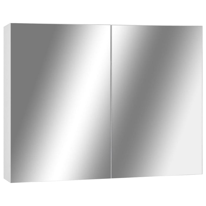 VXL White Mdf Bathroom Mirror Cabinet 80X15X60 Cm