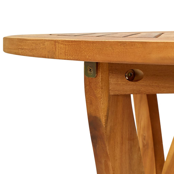 VXL Solid Acacia Wood Garden Table Ø120 Cm