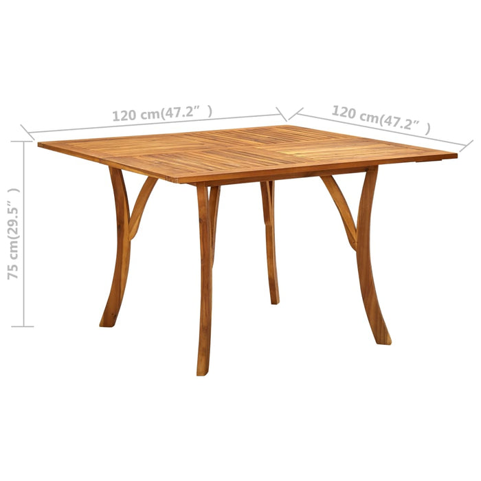 VXL Solid Acacia Wood Garden Table 120X120X75 Cm