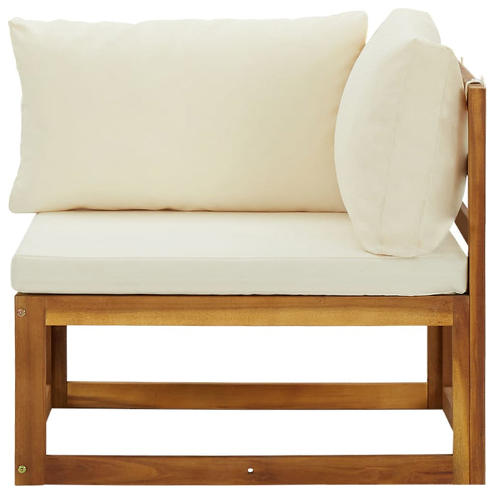 VXL Modular Corner Sofas 2 Pcs with Cream White Fabric Cushions