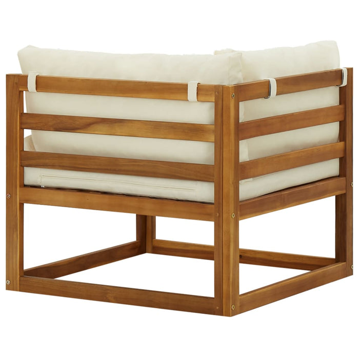 VXL Modular Corner Sofas 2 Pcs with Cream White Fabric Cushions