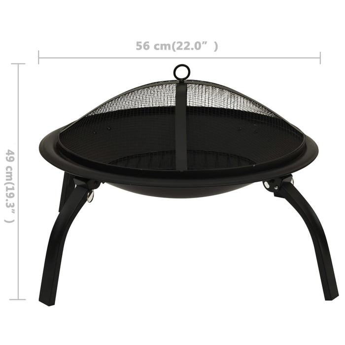 VXL Brazier and Barbecue 2 in 1 with Steel Poker 56X56X49 Cm