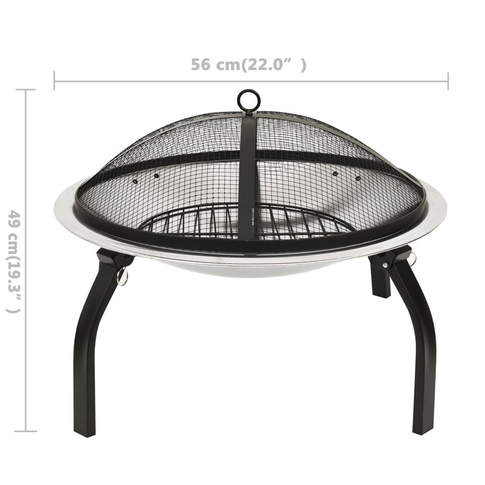 VXL Brazier and Barbecue 2 in 1 Stainless Steel Poker 56X56X49 Cm