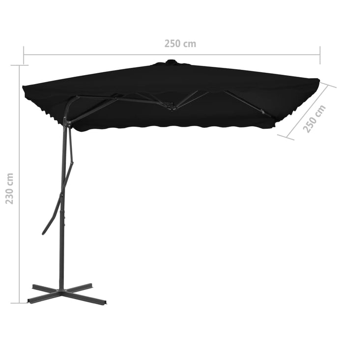 VXL Garden Umbrella with Black Steel Pole 250X250X230Cm